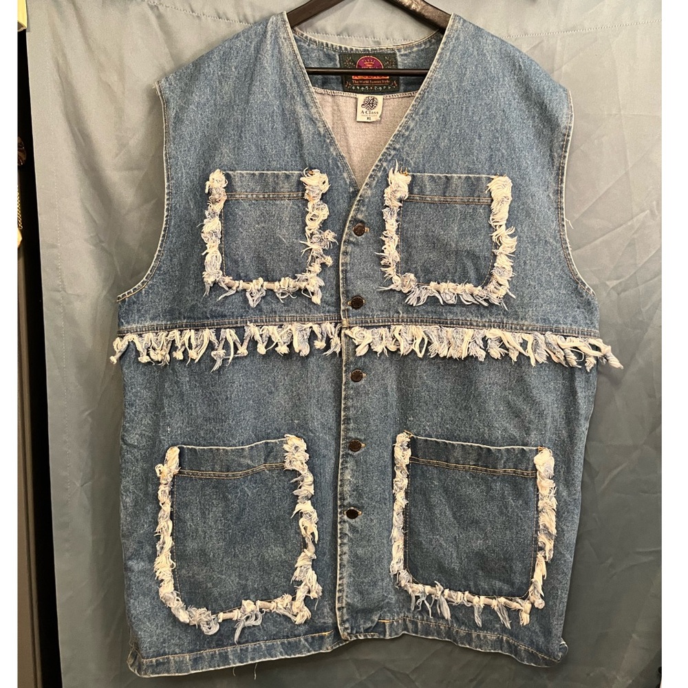 VINTAGE A-CLASS DENIM Jean Oversized Vest Jacket